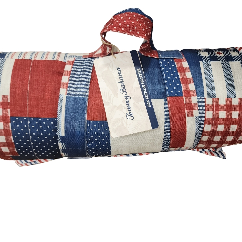 Tommy Bahama Oversized  Outdoor Blanket 60 x 70 Striped Patriotic American